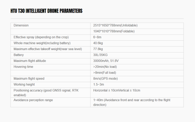 HTU T30 Intelligent Drone Hongfei Aviation Technology - Drones Quadcopters