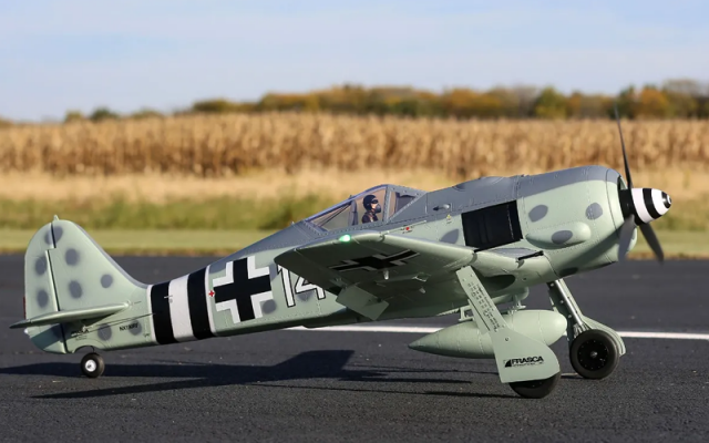 E-Flite Focke-Wulf Fw 190A RC Plane with Smart Technology, BNF Basic Shop - Drones Aircraft