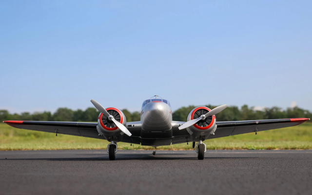 E-Flite Twin Beech D18 1.5m RC Plane, BNF Basic, EFL106250 Shop - Drones Aircraft