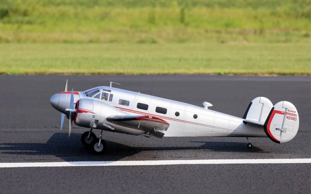 E-Flite Twin Beech D18 1.5m RC Plane, BNF Basic, EFL106250 Shop - Drones Aircraft