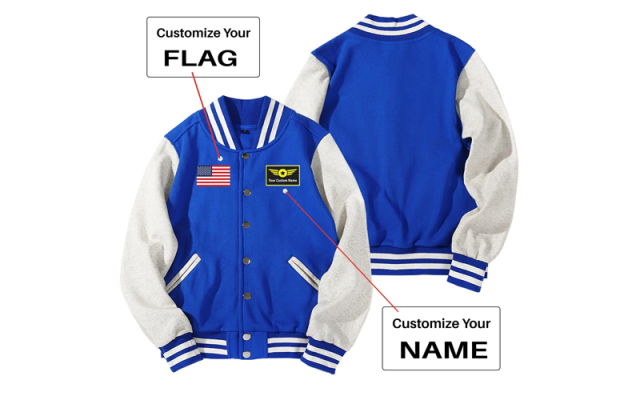 Custom Flag & Name with "Special Badge" Designed Basebal Shop - Helicopters Accessories