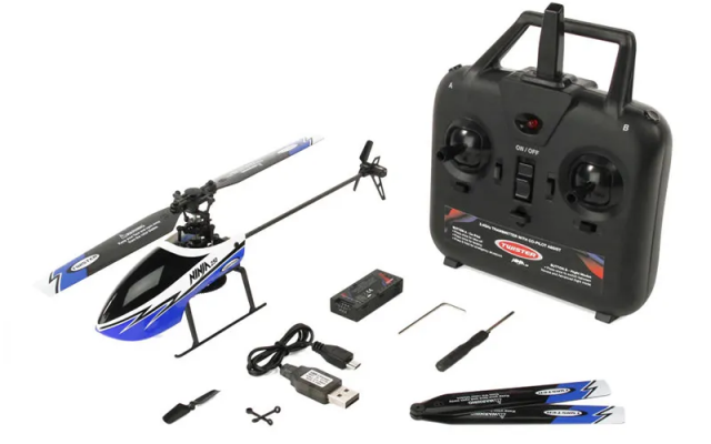 Twister Ninja 250 RTF Beginner RC Helicopter with Stabilisation, Blue Shop - Drones Helicopters