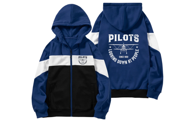 Pilots Looking Down at People Since 1903 Designed Colourful Zipped Hoodies Shop - Aircraft Accessories