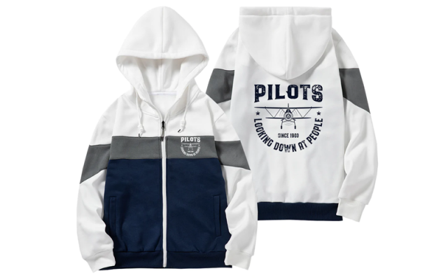 Pilots Looking Down at People Since 1903 Designed Colourful Zipped Hoodies Shop - Aircraft Accessories