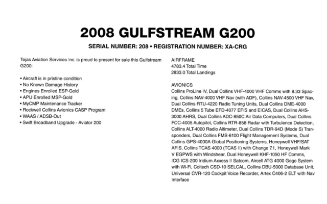 2008 GULFSTREAM G200 Gulfstream - Aircraft Turbofan